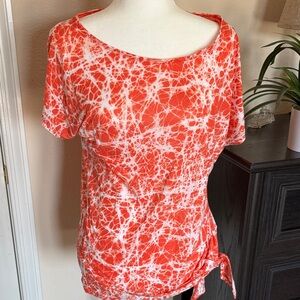 Michael Kors Stylish OrangeTie-Dye Women's Top. EUC SZ M